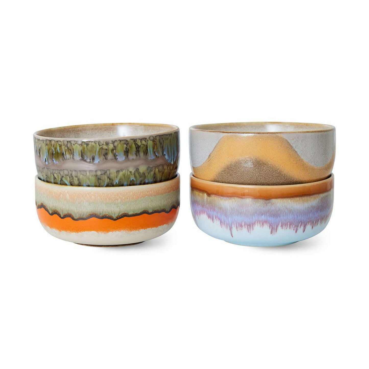 HKliving 70s ceramics: dessert bowls reef (set of 4)