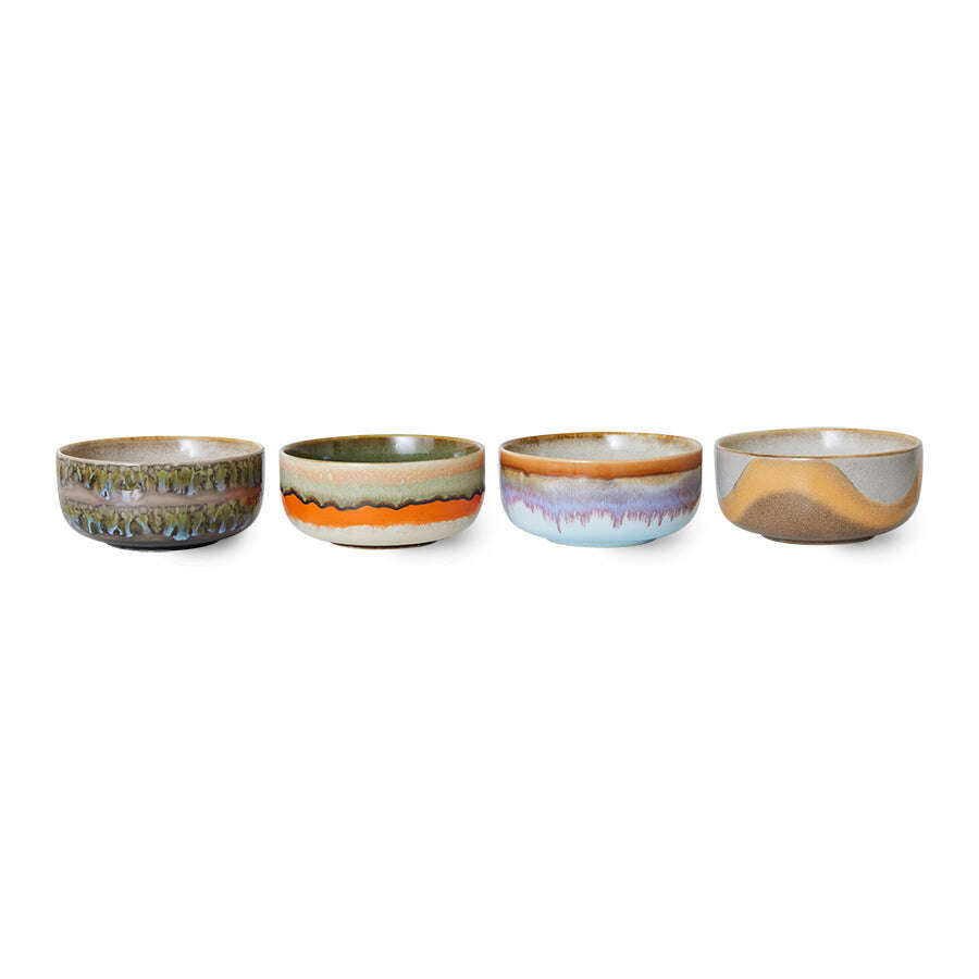 HKliving 70s ceramics: dessert bowls reef (set of 4)