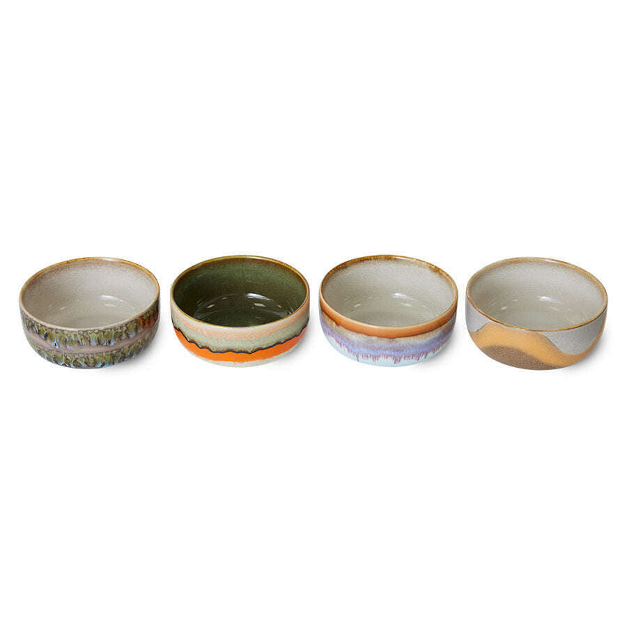 HKliving 70s ceramics: dessert bowls reef (set of 4)