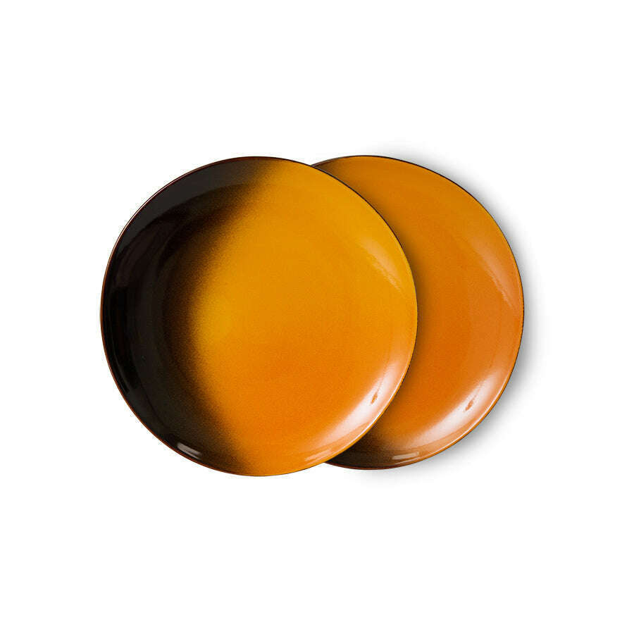 HKliving 70s ceramics: dessert plates sunshine (set of 2)