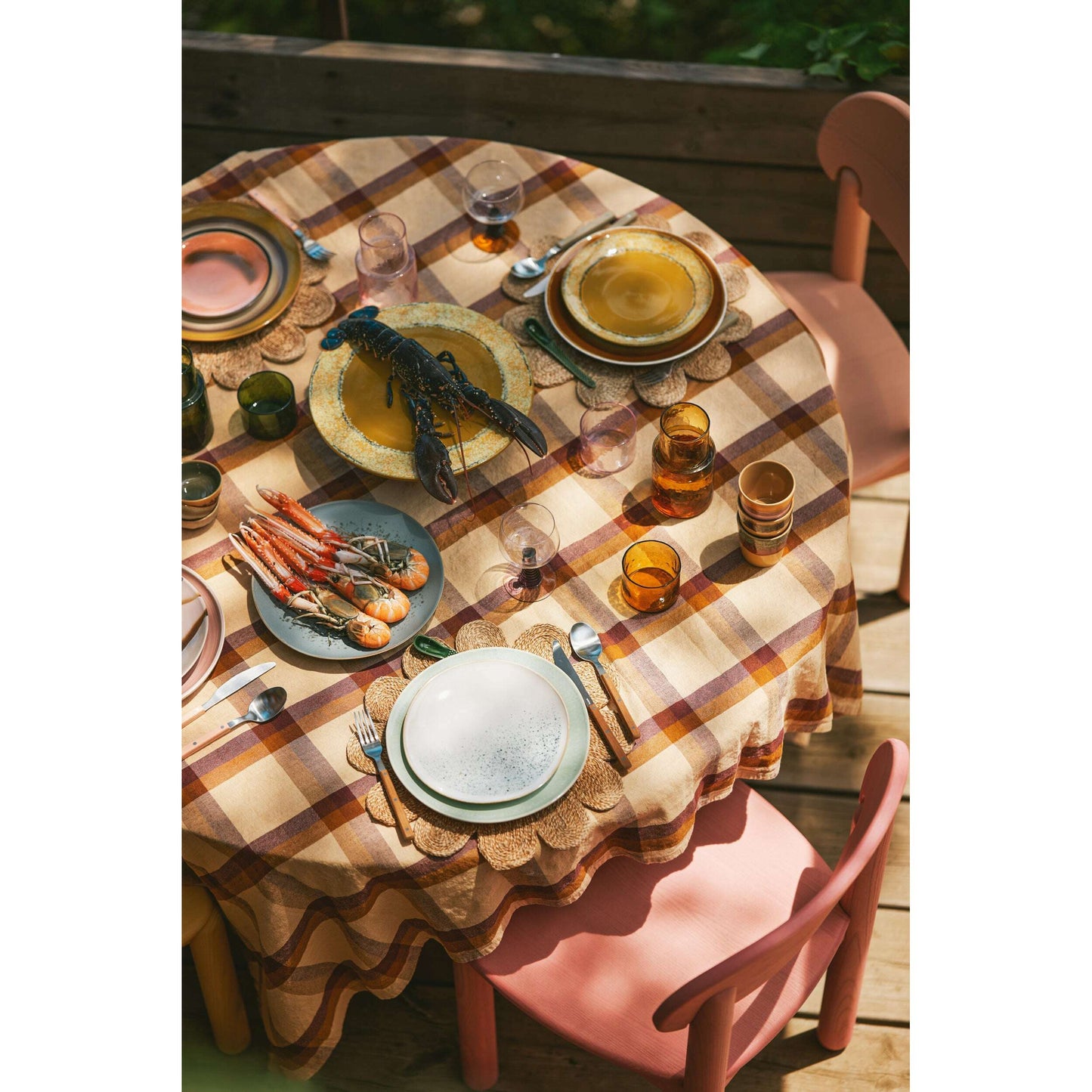 HKliving 70s ceramics: dinner borden palms (set van 2)