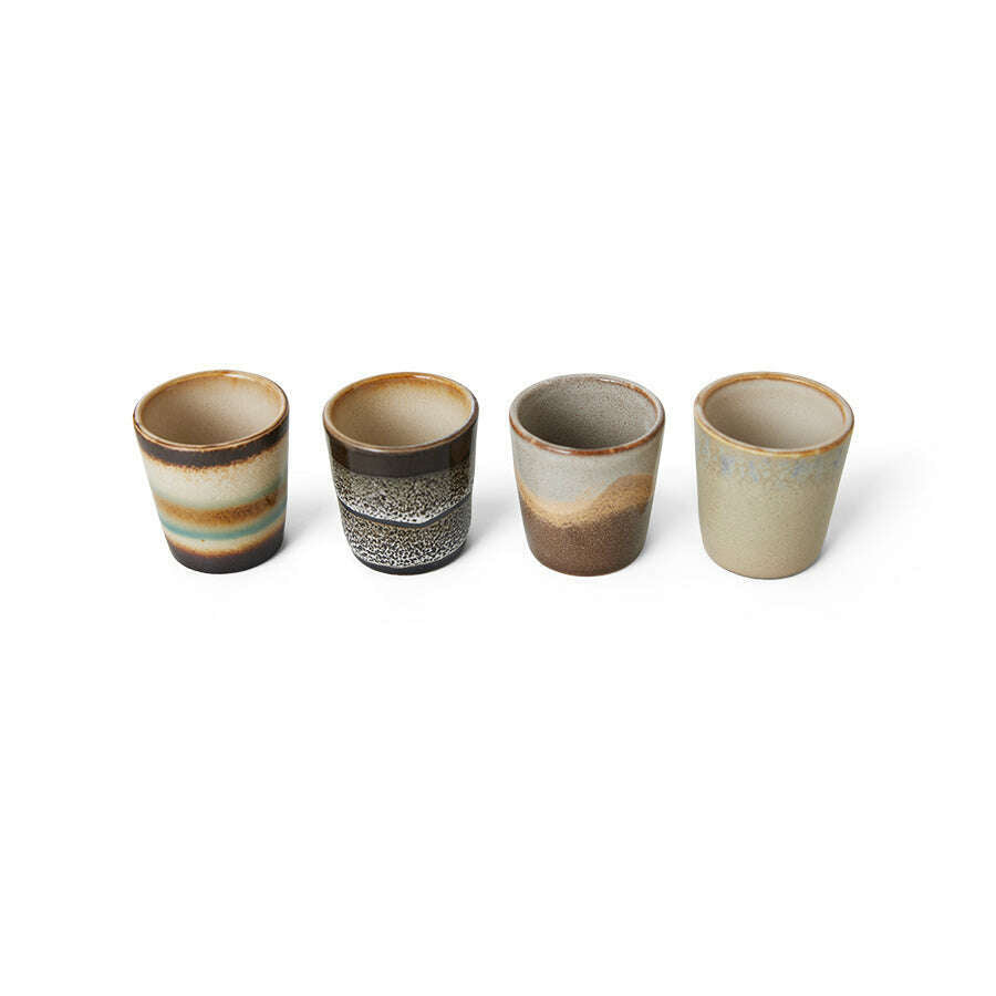 HKliving 70s ceramics: egg cups granite (set of 4)