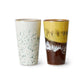 HKliving 70s ceramics: latte mugs brine (set van 2)