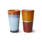 HKliving 70s ceramics: latte mugs clash (set of 2)