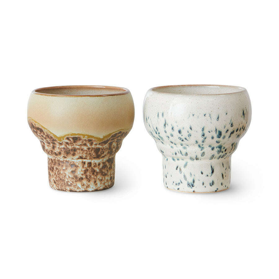 HKliving 70s ceramics: lungo mugs coral (set van 2)