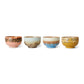 HKliving 70s ceramics: noodle schaals seabreeze (set van 4)