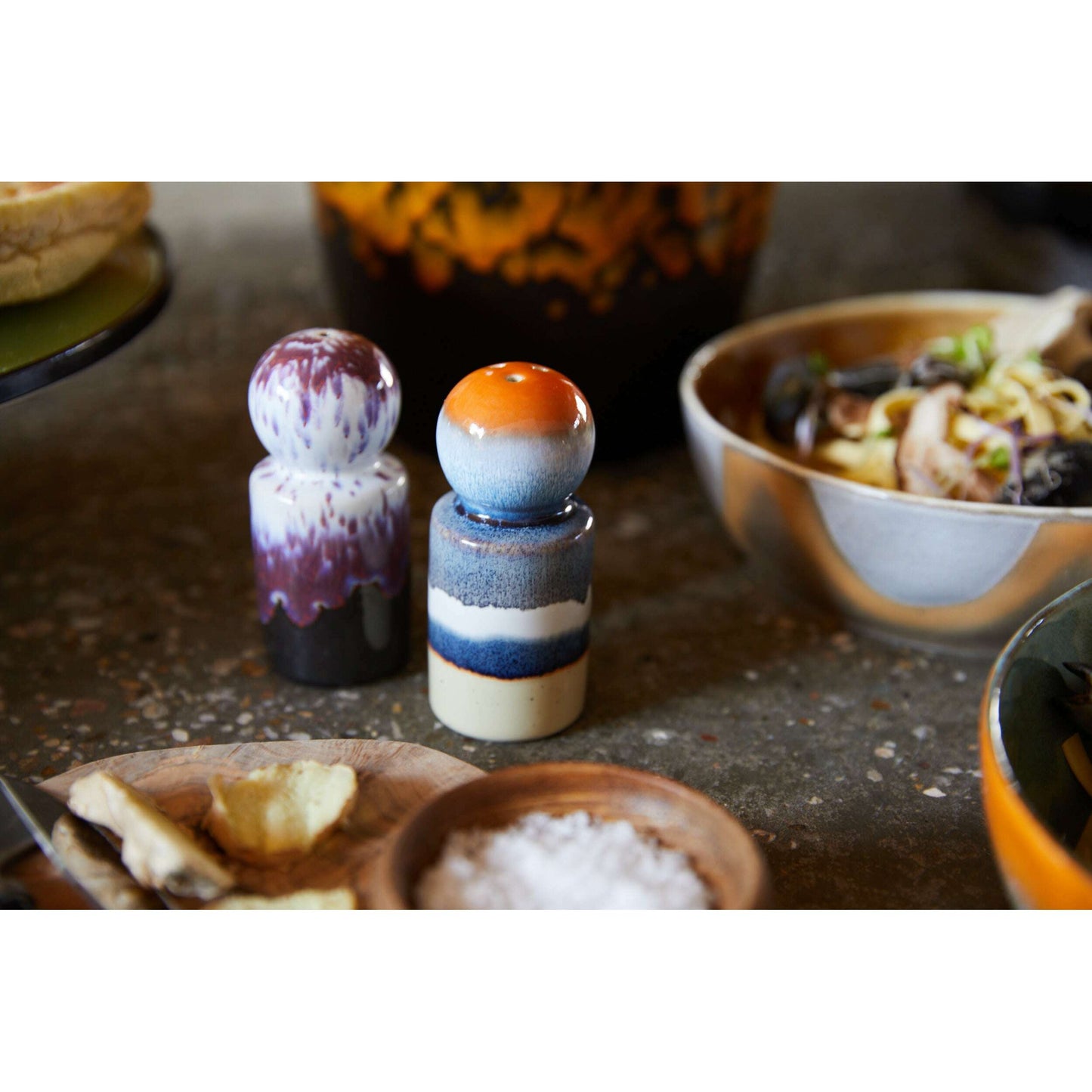 HKliving 70s ceramics: pepper & salt jar stargaze