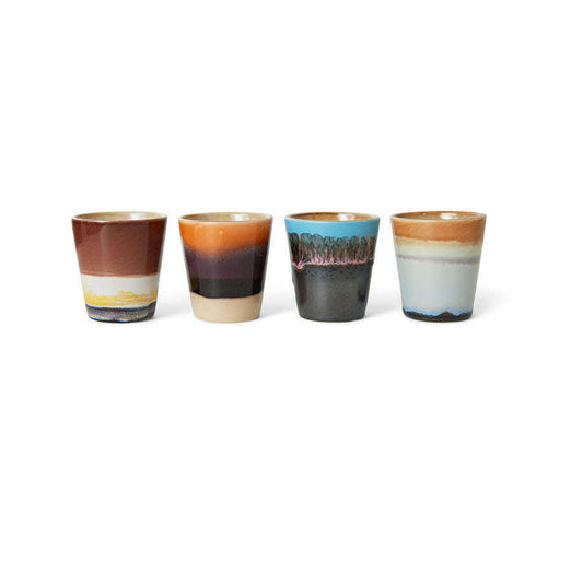 HKliving 70s ceramics: ristretto mugs solar (set of 4)