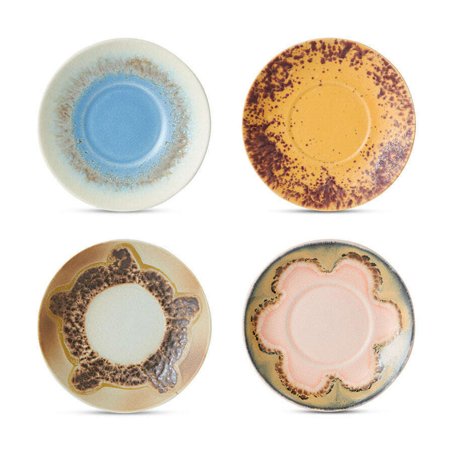 HKliving 70s ceramics: schotels ocean (set van 4)