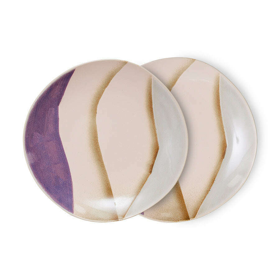 HKliving 70s ceramics: side plates valley (set of 2)