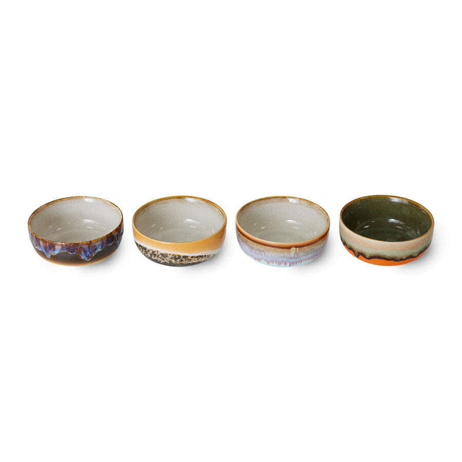 HKliving 70s ceramics: tapas bowls crystal (set of 4)