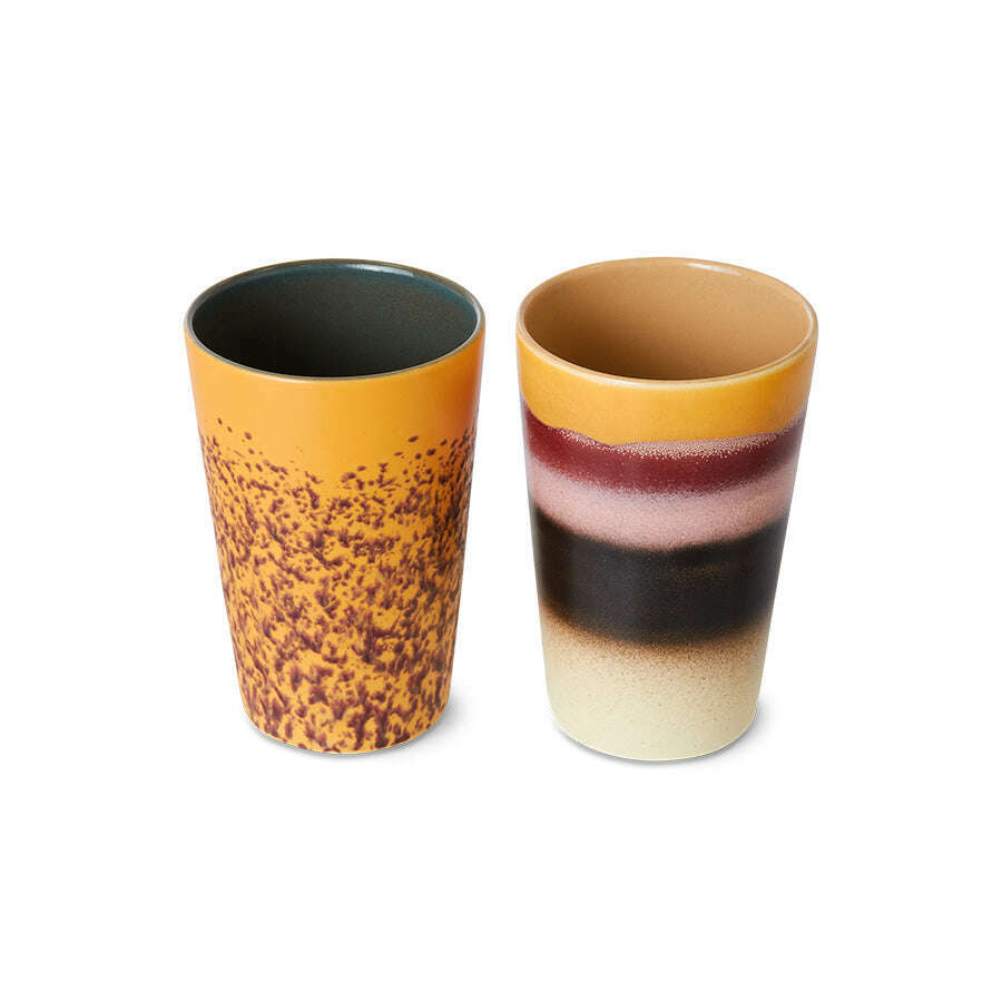 HKliving 70s ceramics: tea mugs beach (set van 2)