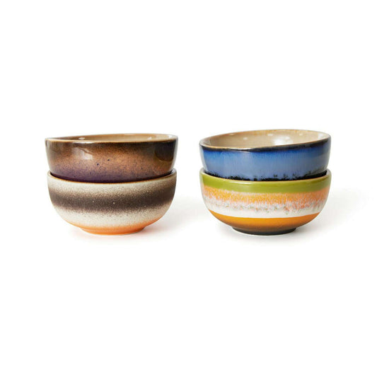 HKliving 70s ceramics: XS bowls sierra (set of 4)