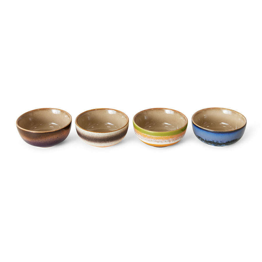 HKliving 70s ceramics: XS bowls sierra (set of 4)