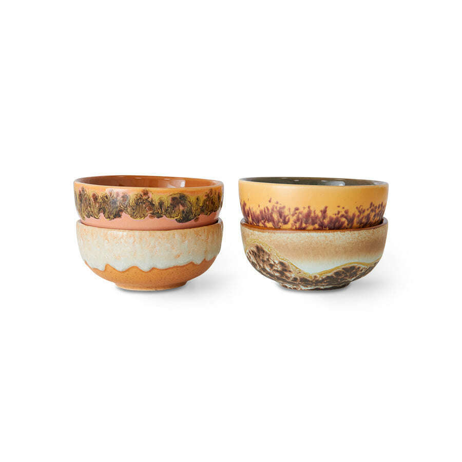 HKliving 70s ceramics: XS schaals marine (set van 4)