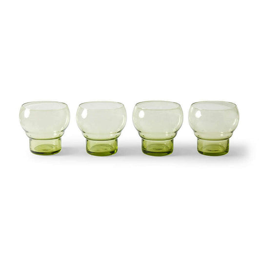 HKliving 70s glassware: bulb glasses mint green (set of 4)