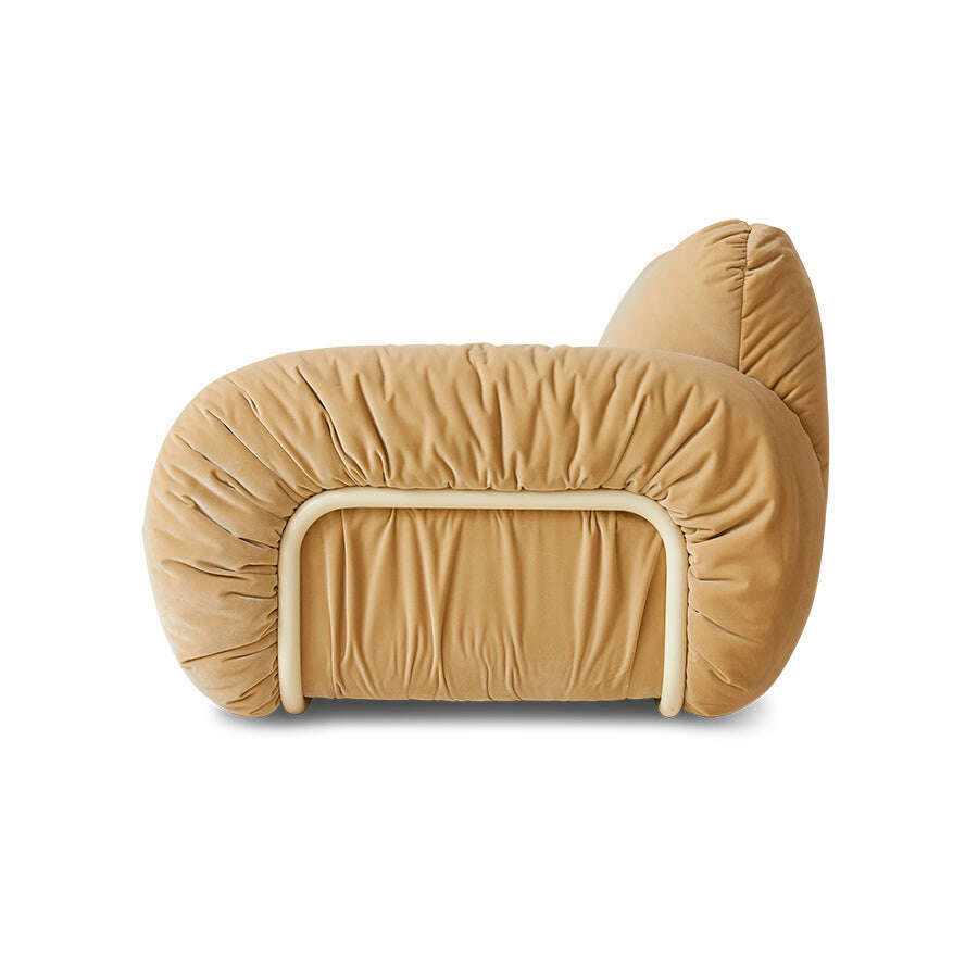 HKliving Arc lounge fauteuil frame sand royal velvet cream