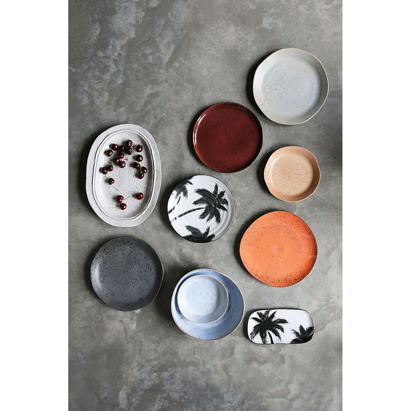 HKliving bold & basic ceramics: rustic grey schaal M