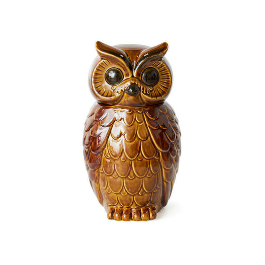 HKliving Ceramic owl jar roasted