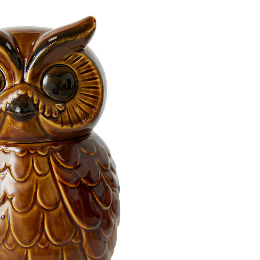 HKliving Ceramic owl jar roasted