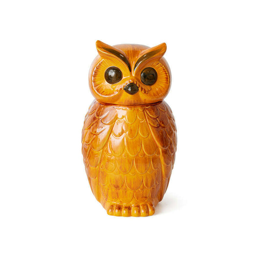 HKliving Ceramic owl jar tangerine