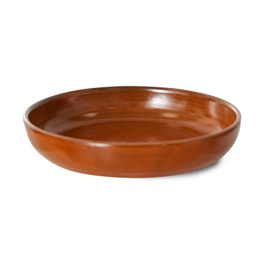 HKliving Chef ceramics: deep plate L burned orange