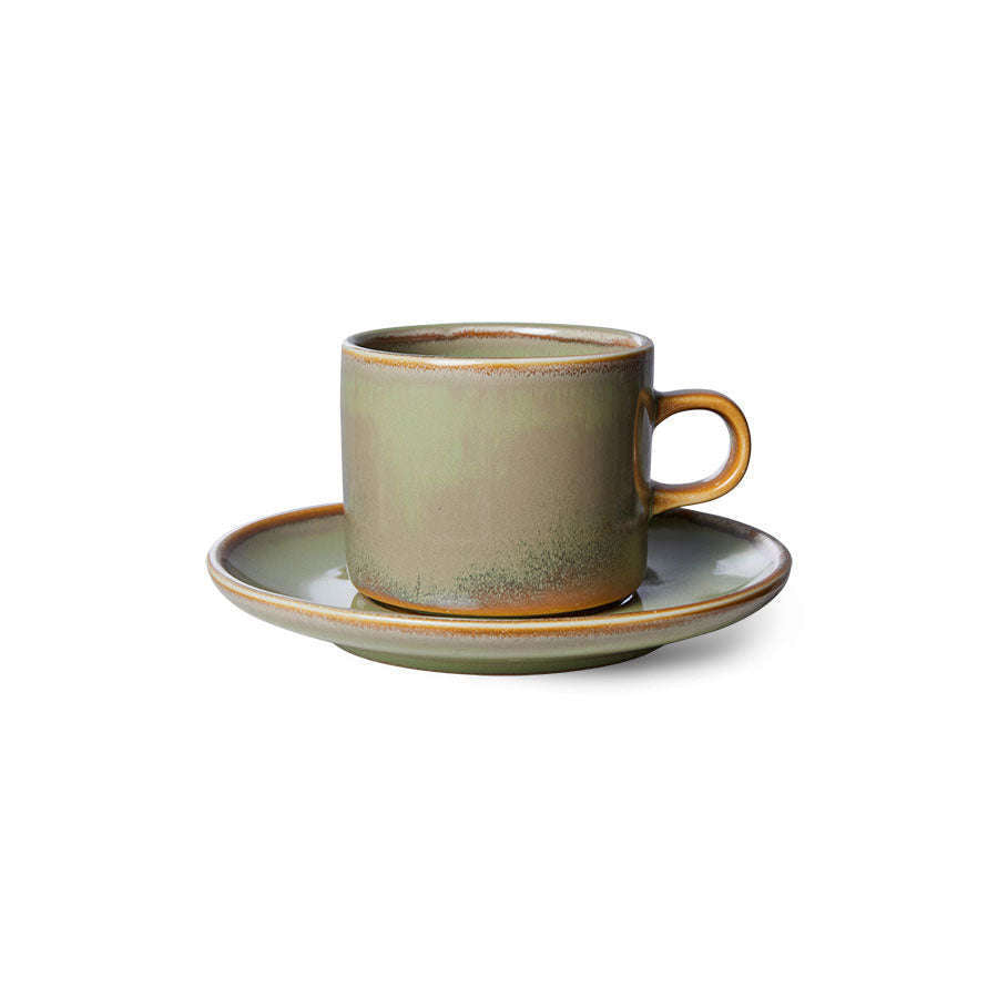 HKliving Chef ceramics: kop en schotel moss green