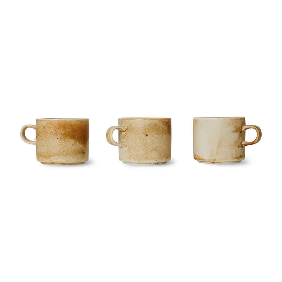 HKliving Chef ceramics: kop en schotel rustic cream/brown