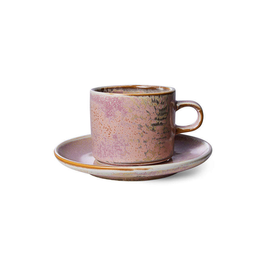 HKliving Chef ceramics: kop en schotel rustic pink