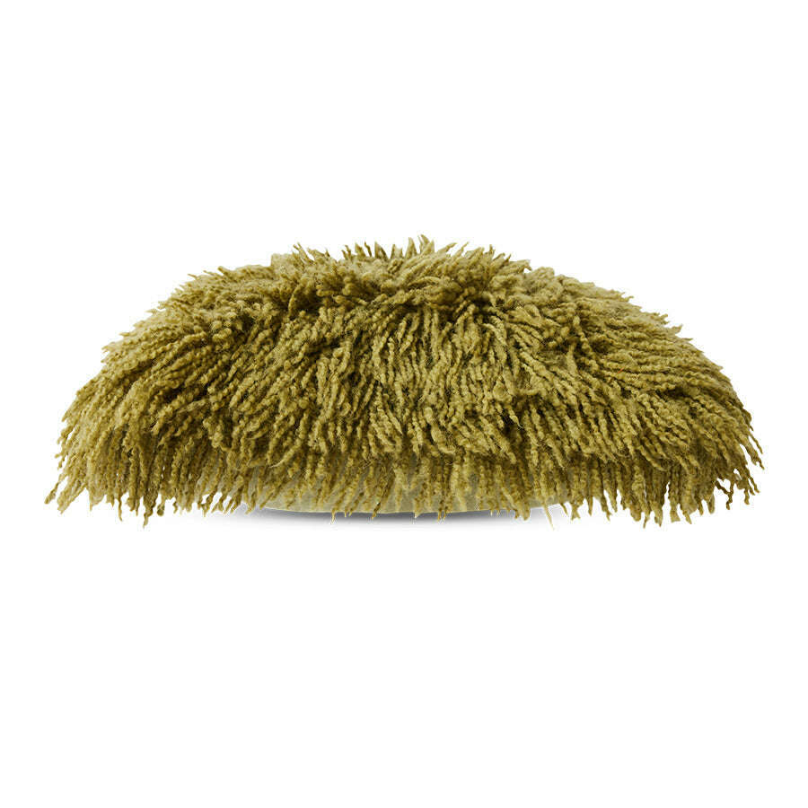 HKliving Fluffy kussen olive