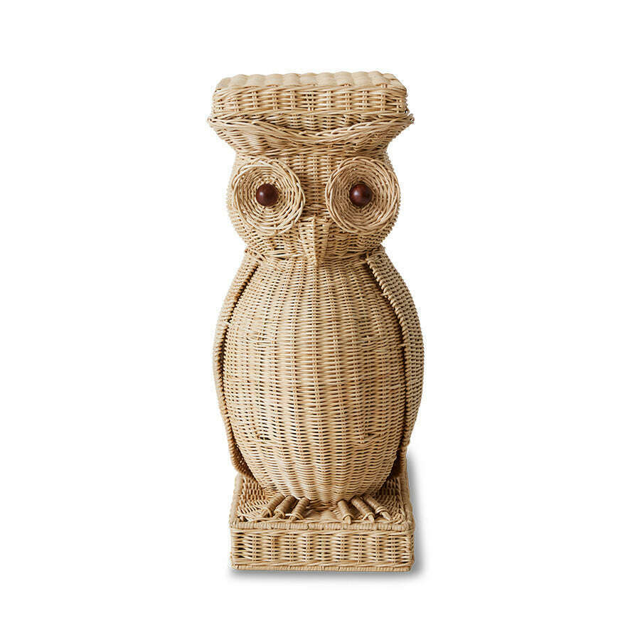 HKliving Rattan owl side table