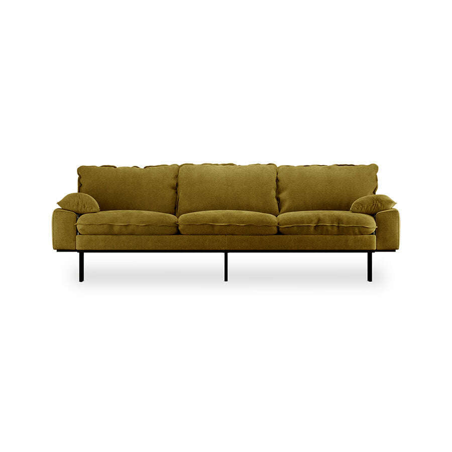 HKliving Retro sofa: 4-zits royal velvet olive