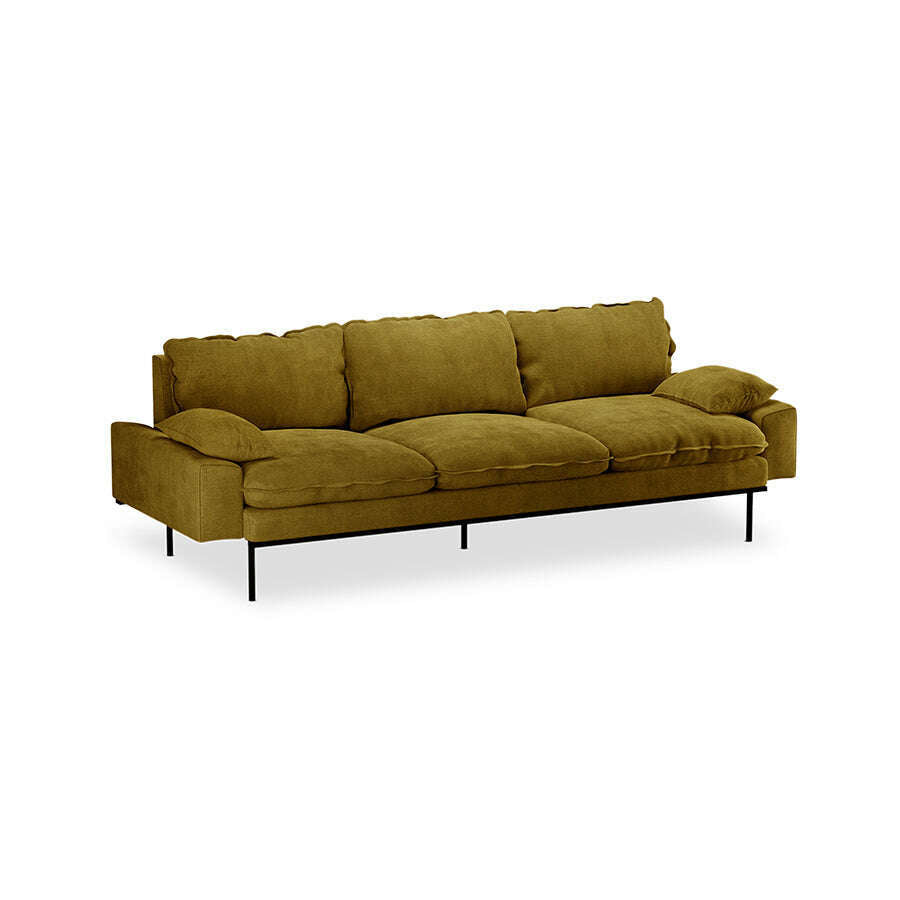 HKliving Retro sofa: 4-zits royal velvet olive