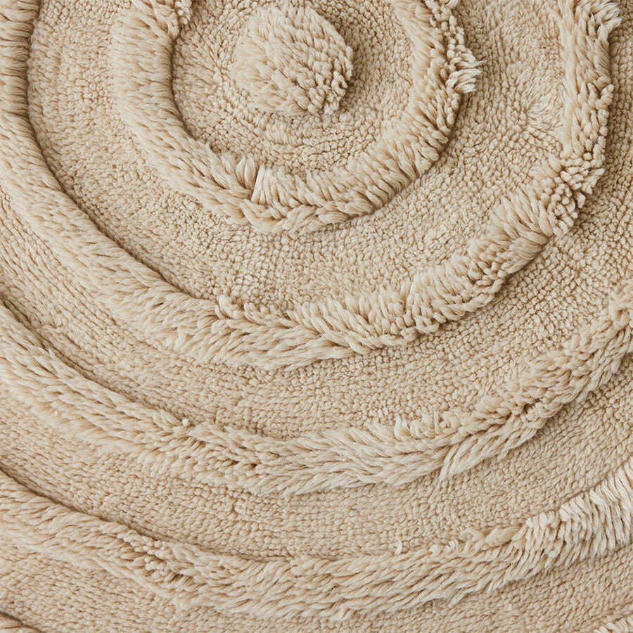 HKliving Round woolen rug cream