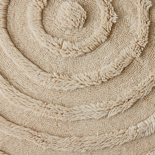 HKliving Round woolen rug cream
