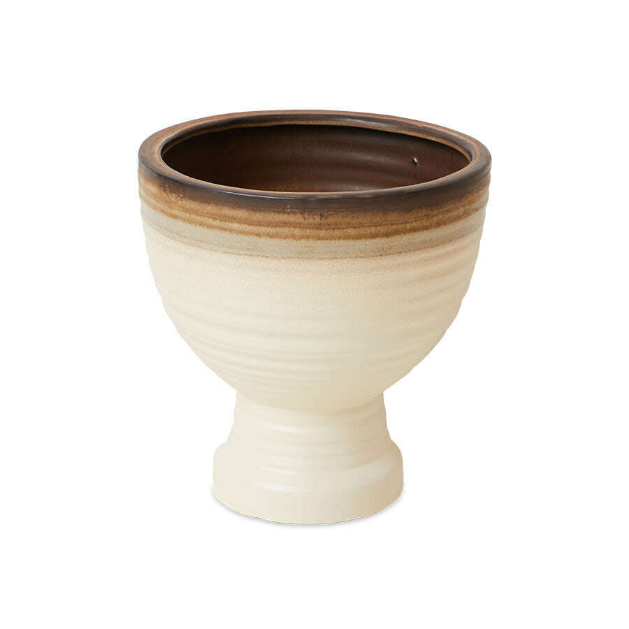 HKliving Stoneware plantenbak vanilla