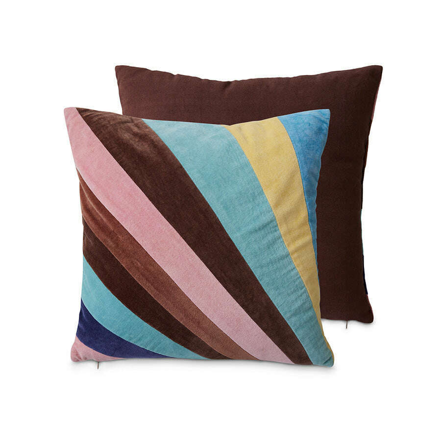 HKliving Striped velvet kussen eventide