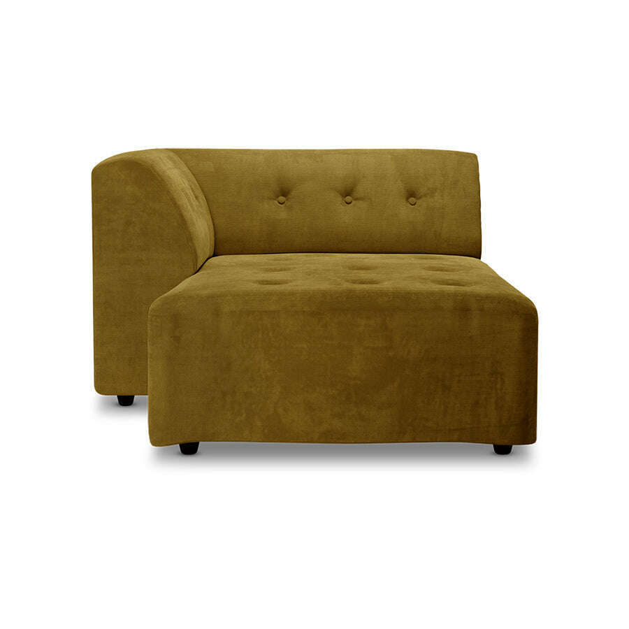 HKliving Vint couch: element left divan royal velvet olive