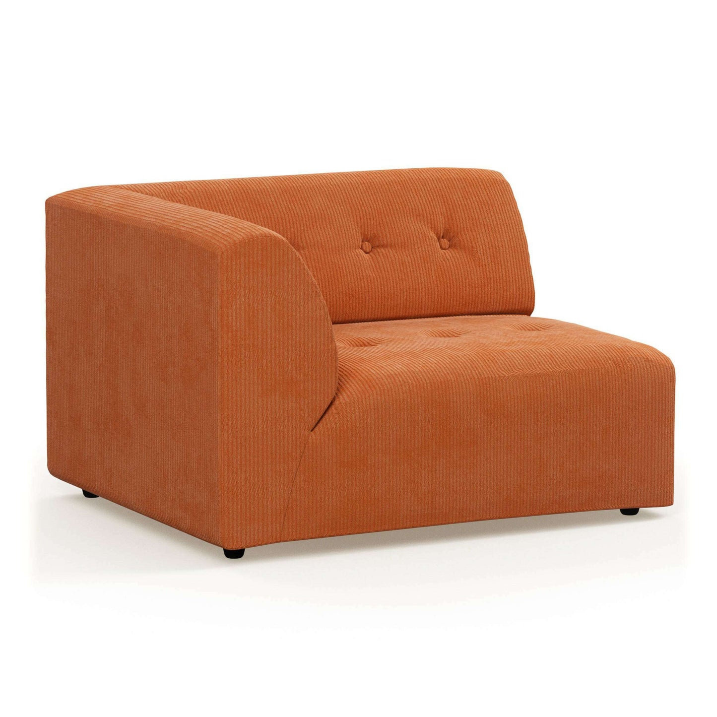 HKliving vint couch: element links 15-seat corduroy rib dusty orange