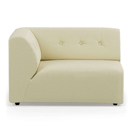 HKliving vint couch: element links 15-seat corduroy rib hay