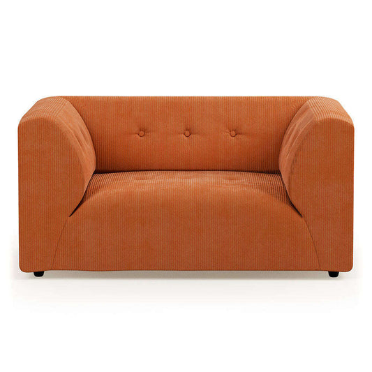 HKliving vint couch: element loveseat corduroy rib dusty orange