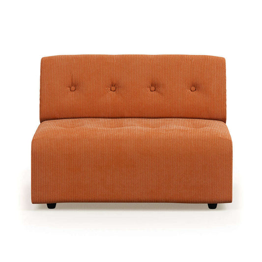 HKliving vint couch: element middle 15-seat corduroy rib dusty orange
