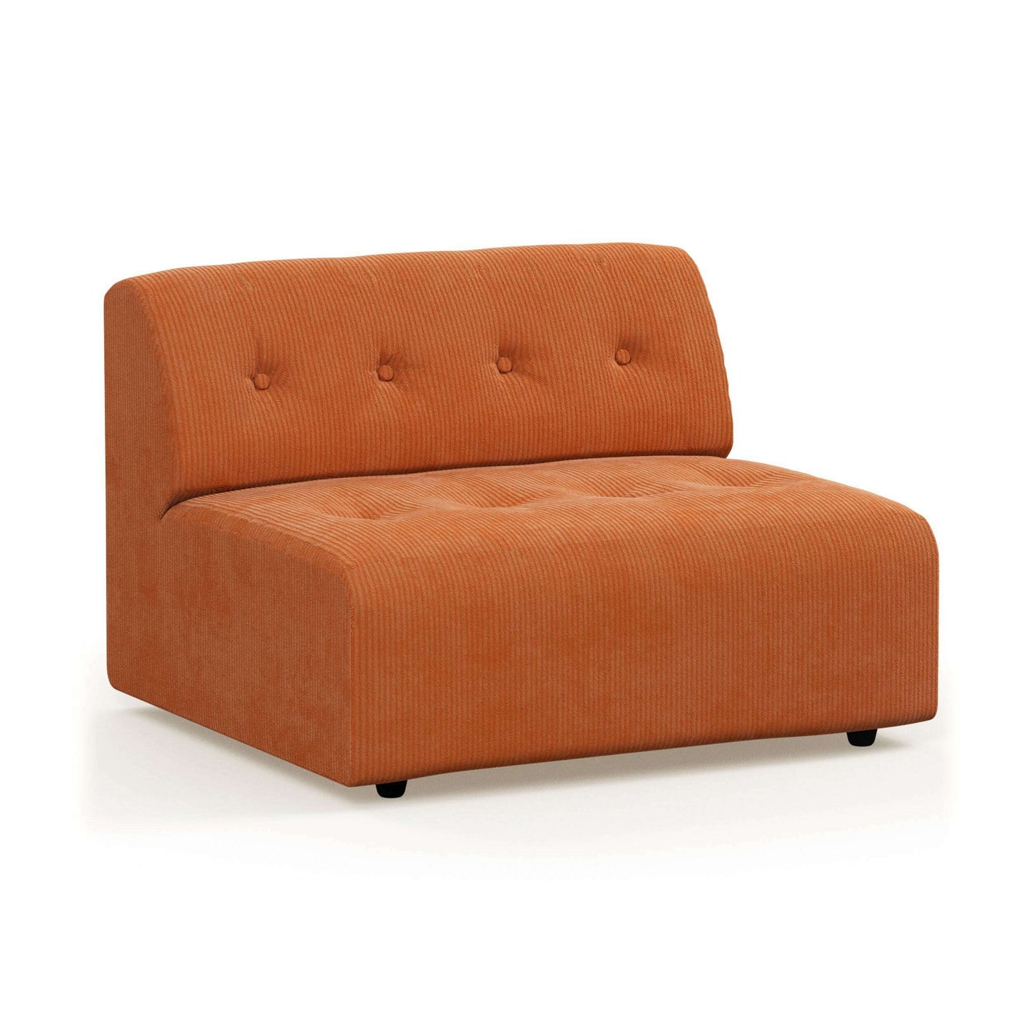 HKliving vint couch: element middle 15-seat corduroy rib dusty orange