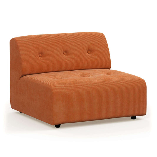 HKliving vint couch: element middle corduroy rib dusty orange