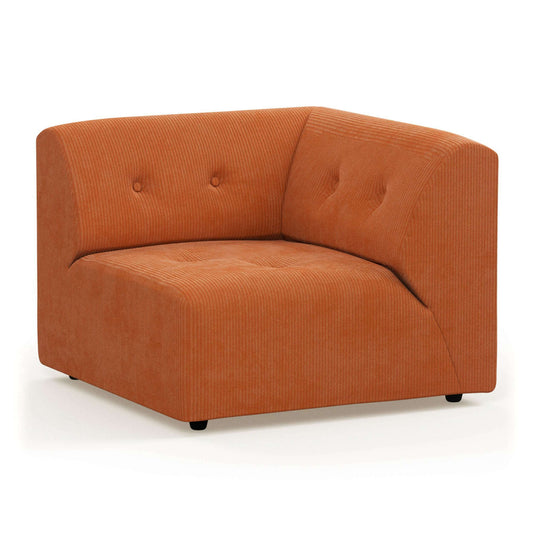 HKliving vint couch: element rechts corduroy rib dusty orange