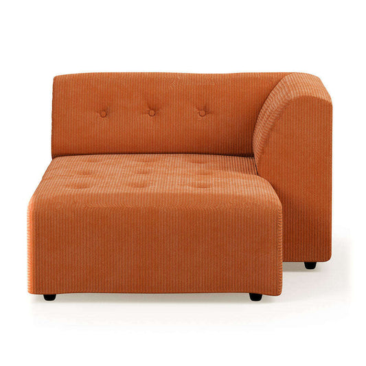 HKliving vint couch: element rechts divan corduroy rib dusty orange