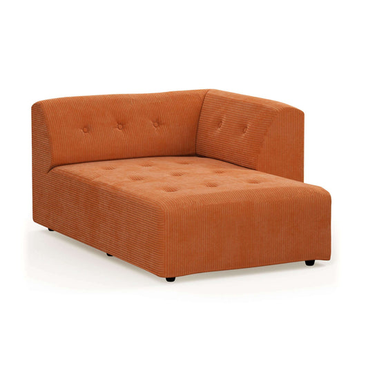 HKliving vint couch: element rechts divan corduroy rib dusty orange