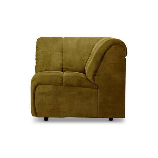 HKliving Wave couch: element corner royal velvet olive