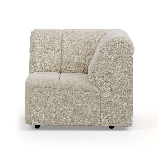 HKliving Wave couch: element hoek boucle cream