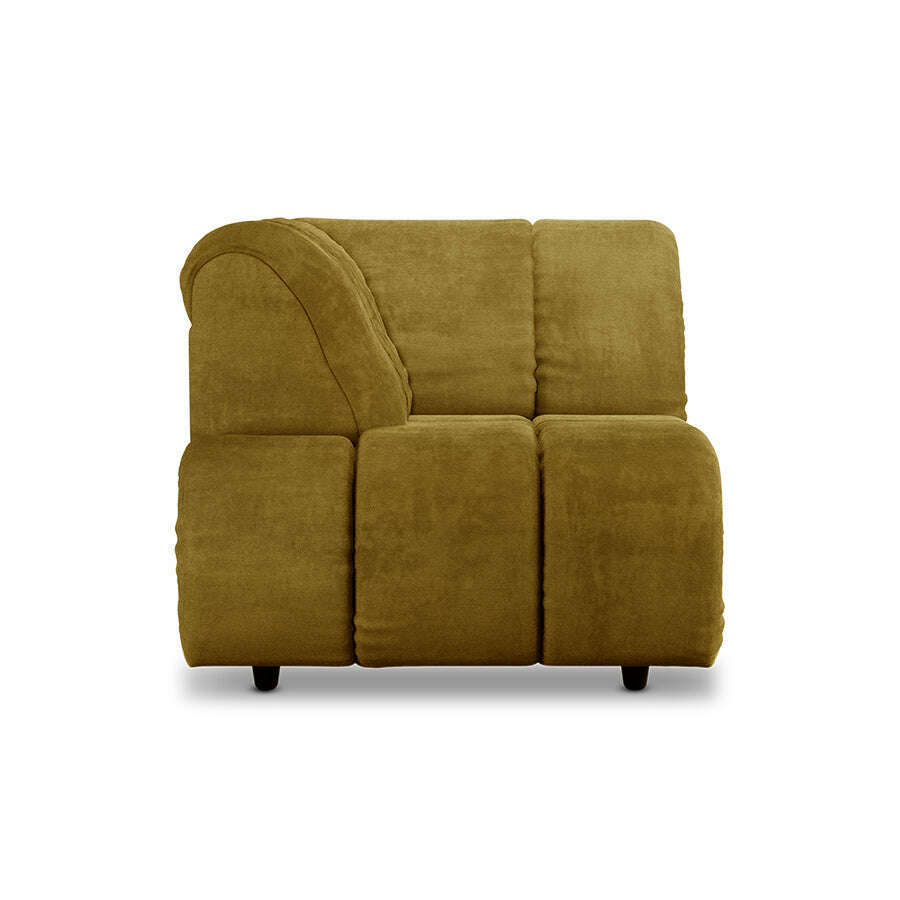 HKliving Wave couch: element left high arm royal velvet olive